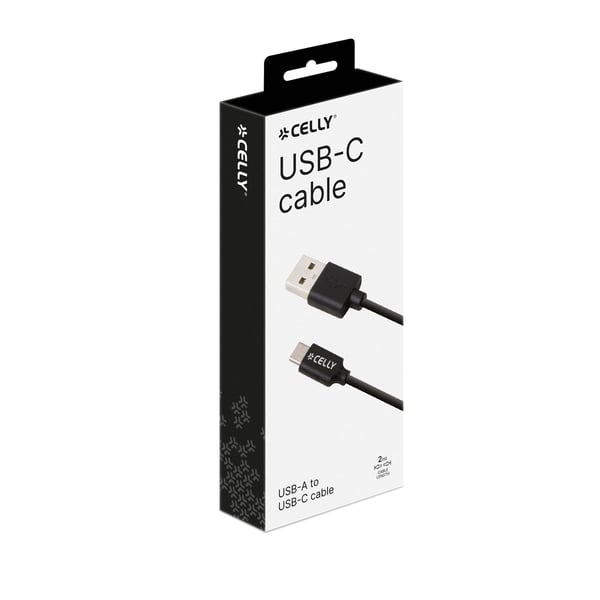 Celly USB-C2M USB-kaapeli 2 m USB A USB C Musta