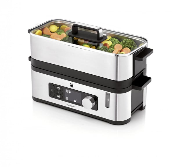 WMF KITCHENminis 0415090011 höyrykeitin 2 kori(a) Pöytämalli 900 W Musta, Ruostumaton teräs