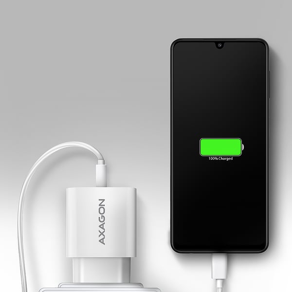 Axagon ACU-QC18W oplader til mobil enhed Mobiltelefon, Smartphone, SmartWatch, Tablet, Universel Hvid Vekselstrøm Hurtig opladning Indendørs