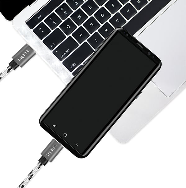 LogiLink CU0200 USB-kabel USB 2.0 USB C 0,48 Gbit/sek. Sort, Hvid