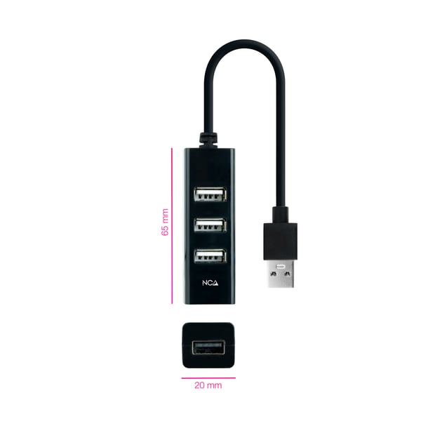 Nanocable 10.16.4404 gränssnittshubbar USB 2.0 Svart