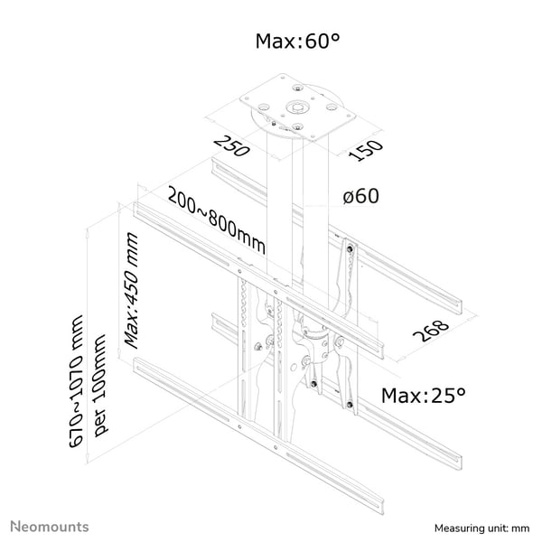 Neomounts PLASMA-C100D tv-beslag 190,5 cm (75") Sort
