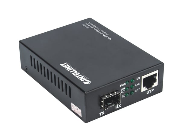 Intellinet 508193 netværksomformer til medie 10000 Mbit/s Sort