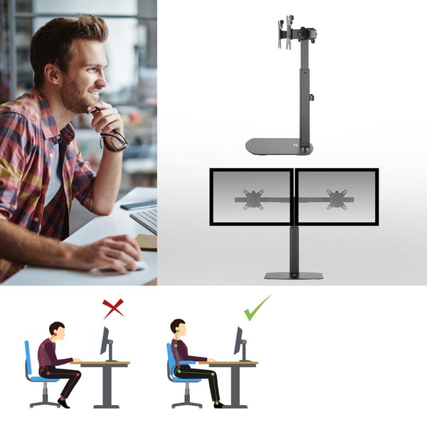 ACT AC8332 skærmbeslag og -stativer 68,6 cm (27") Skrivebord Sort