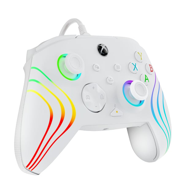 PDP Afterglow Wave Wired Kontroller: White Til Xbox Series X|S, Xbox One og Windows 10/11 PC