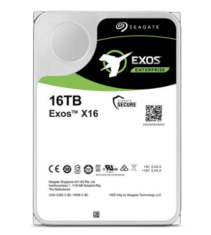 Seagate Exos X16 sisäinen kiintolevy 16 TB 7200 RPM 256 MB 3.5" Serial ATA III