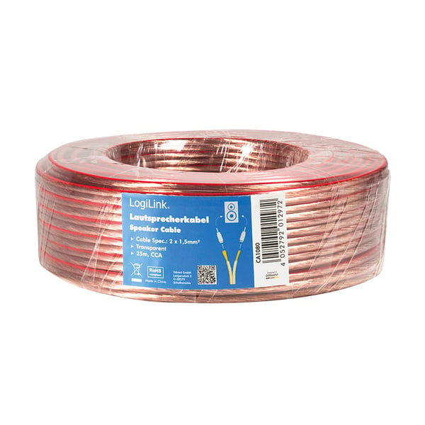 LogiLink CA1080 lydkabel 25 m Transparent