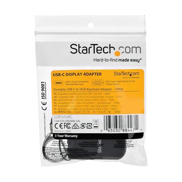StarTech.com Bärbar USB-C till VGA-adapter med snabbkopplingsnyckelring