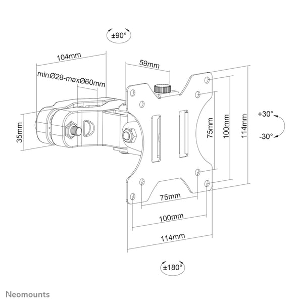 Neomounts FL40-430BL11 TV-kiinnike 81,3 cm (32") Musta