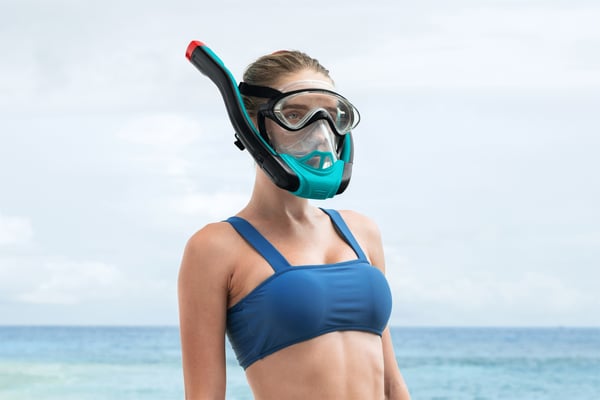 Bestway 24058 / 23 dykkemaske Silikone Sort, Rød, Transparent, Turkis Voksen
