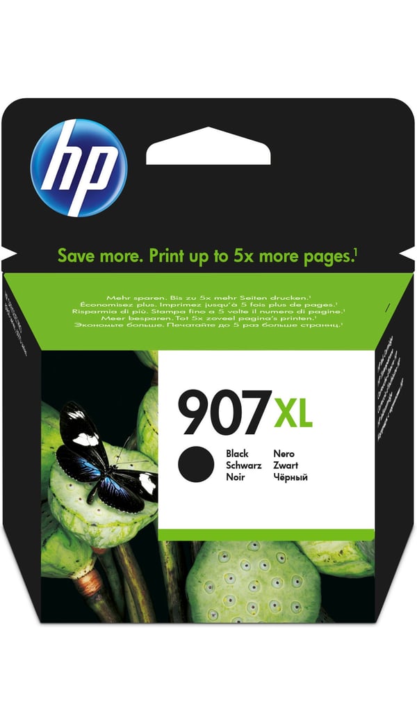 HP Original 907XL-blækpatron med høj kapacitet, sort HP Original 907XL-blækpatron med høj kapacitet, sort