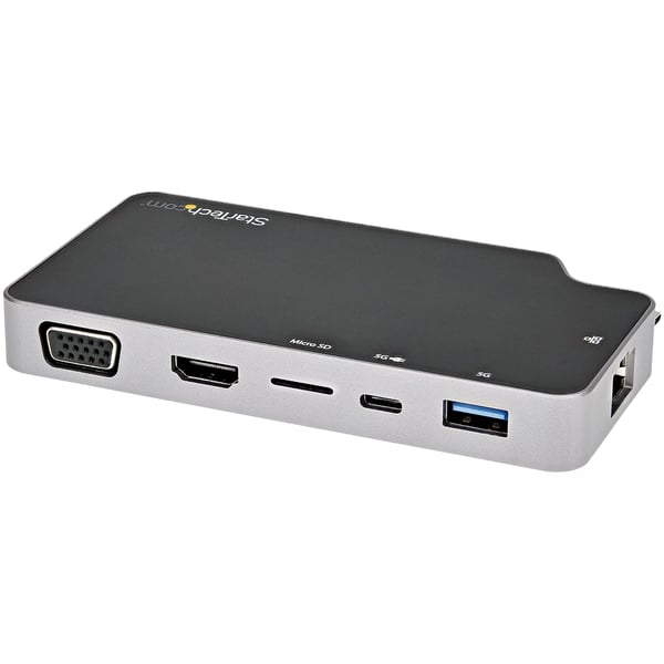 StarTech.com USB C multiportadapter - USB-C till 4K HDMI eller VGA-video med 100 W Power Delivery Pass-through, 2-ports 10 Gbit/s USB-hubb, MicroSD, GbE - USB 3.1 Gen 2 Type-C mini/resdockningsstation