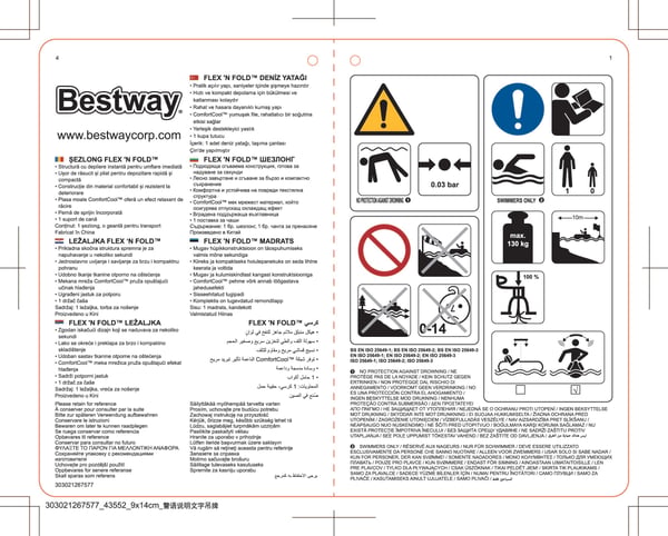 Bestway 43552 pool- och badmadrass Blå Bild