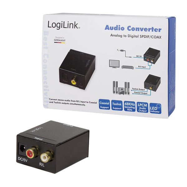 LogiLink CA0102 äänimuunnin Musta