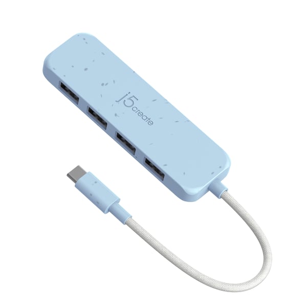 j5create Miljövänlig USB-C till 4-portars typ-A Gen 2-hubb