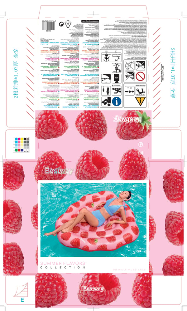 Bestway 43396 pool- och badmadrass Rosa, Röd Bild PVC