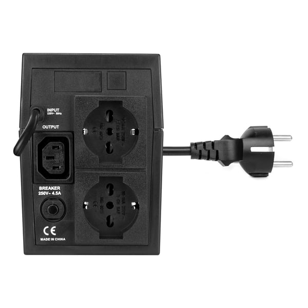 Vultech UPS1200VA-LITE UPS-enhed Interaktivt indgangsstik 1,2 kVA 600 W 2 AC stikkontakt(er)