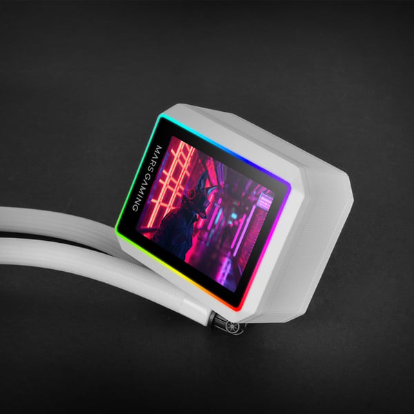 Mars Gaming ML-VISIONII240W Processor Allt-i-ett vätskekylare 12 cm Vit 1 styck