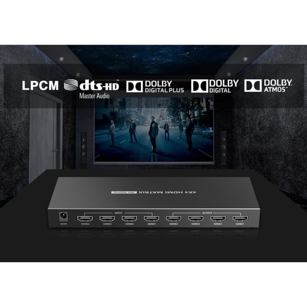 Techly IDATA HDMI-MX44 matrix kontakt AV matrix omskifter 4 W