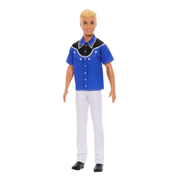 Barbie Fashionistas Ken-dukke #226, blond modedukke med countrylook, 65-årsjubilæum
