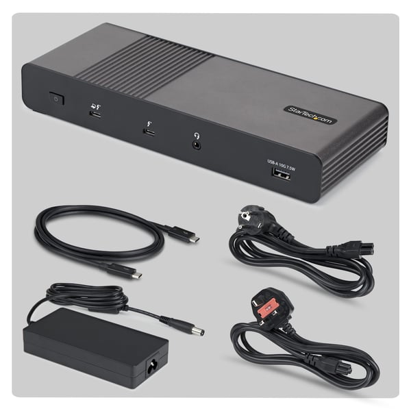 StarTech.com 206UE-TB5USB4DOCK dockingstation Ledningsført Thunderbolt 5 Sort, Grå