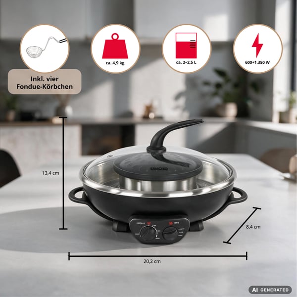 Unold 48745 Asia Fondue Hot Pot 5 L 4 person(er)