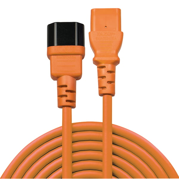 Lindy 30473 el-ledning Sort, Orange 0,5 m C14 forbinder C13 forbinder