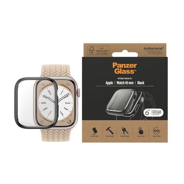 PanzerGlass ® Full body Case Apple Watch Series 9 | 8 | 7 | 45mm | Sort