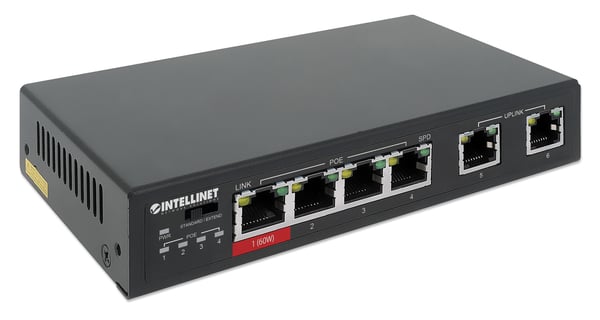 Intellinet 561686 netværksswitch Fast Ethernet (10/100) Strøm over Ethernet (PoE) Sort