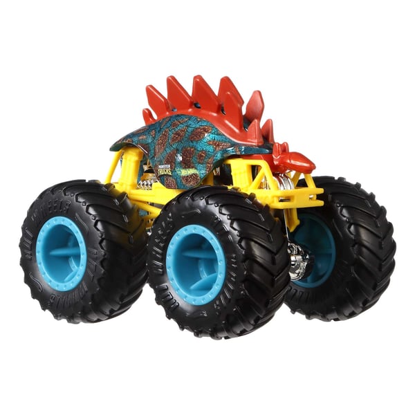 Hot Wheels Monster Trucks Hot Wheels-monstertruckar, fordon skala 1:64, 2-pack, 1 formgjuten truck och 1 bil