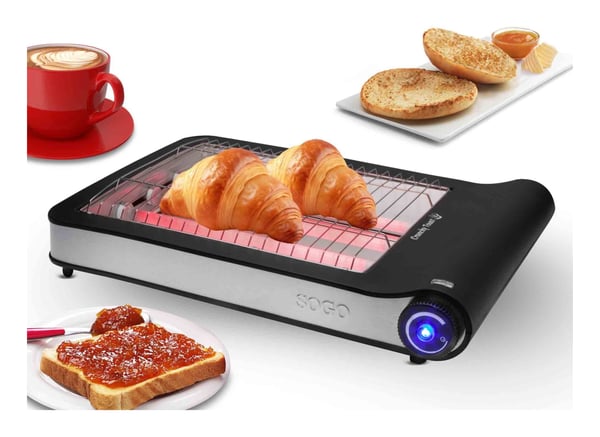 Sogo TOS-SS-5313 brødrister 6 4 skive(r) 900 W Sort, Rustfrit stål