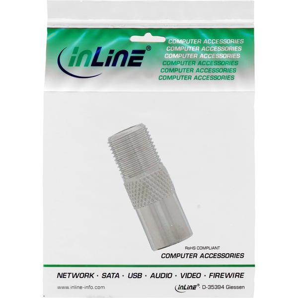 InLine 69915D kabelomvandlare (hane/hona) IEC F Silver