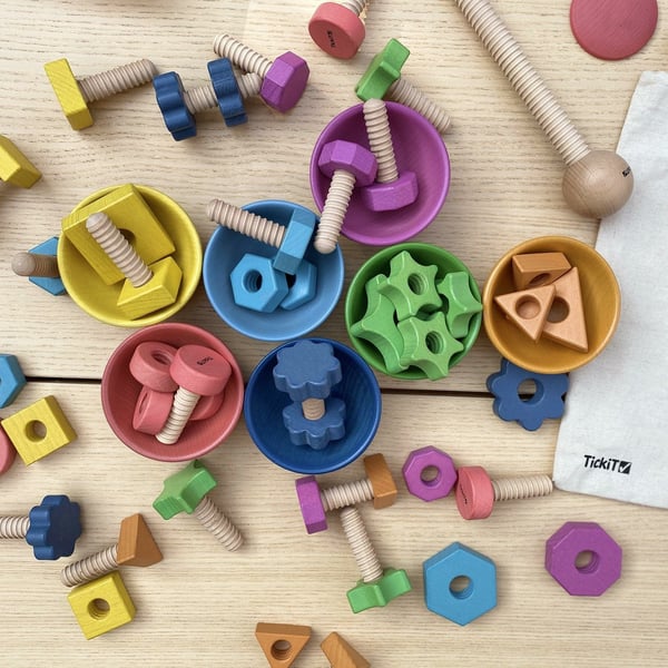 Tickit Rainbow Wooden Nuts & Bolts