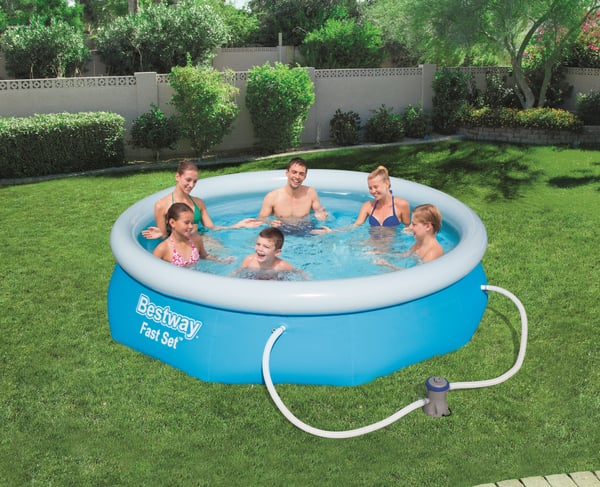 Bestway Fast Set 57270 ovan mark-svimmingpooler Uppblåsbar pool Rund 3638 l Blå