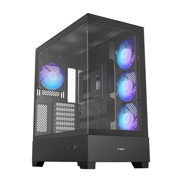 FSP M370-BA Case Midi Tower mITX, mATX, ATX (BTF) Black ARGB Svart