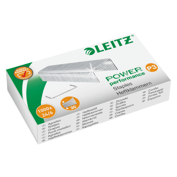 Leitz Hæfteklammer Power Performance P3 24/6 æske a 1000