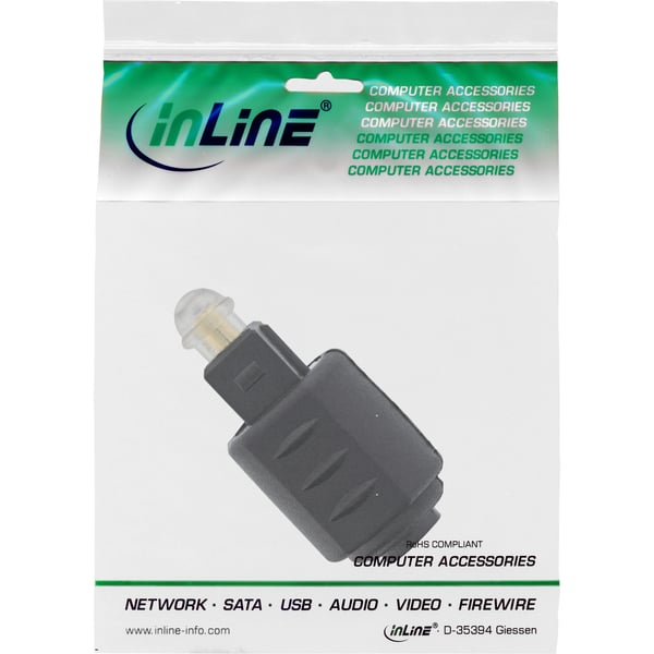 InLine 89907 kabel kønsskifter 3.5mm jack female Toslink Sort