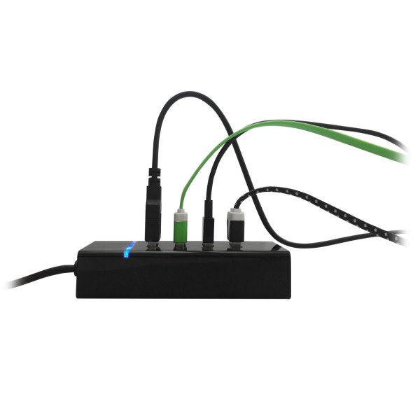 Ewent EW1137 gränssnittshubbar USB 3.2 Gen 1 (3.1 Gen 1) Type-C 5000 Mbit/s Svart