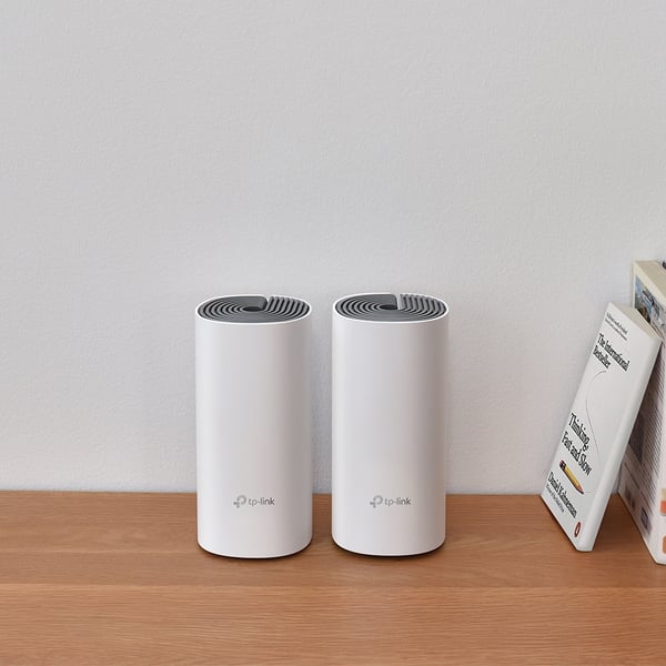 TP-Link Deco E4 (2-pack) Dual-band (2,4 GHz / 5 GHz) Wi-Fi 5 (802.11ac) Hvid, Grå Intern
