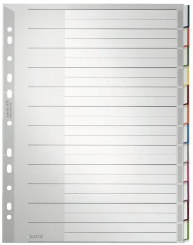 Leitz 12730000 faneskiller Blankt faneindeks Pap, Polypropylen (PP) Grå