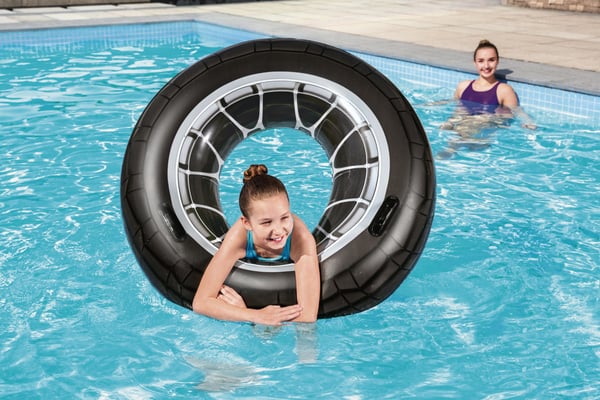 Bestway 36102 pool- och badmadrass Svart, Grå Bild Vinyl Badring