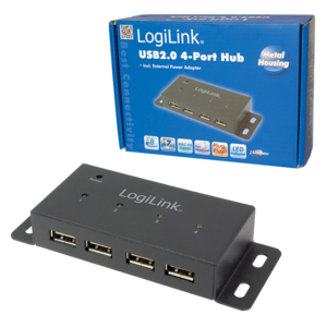 LogiLink UA0141A gränssnittshubbar 480 Mbit/s Svart
