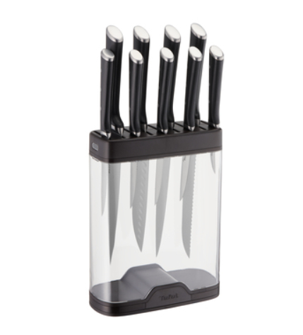 Tefal K2350204 knivblock Svart, Transparent