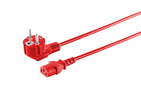 Microconnect MC-SCHUANGC13300R virtajohto Punainen 3 m Virtapistoke tyyppi E+F C13 liitin