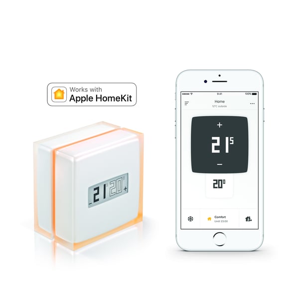 Netatmo Thermostat termostat RF Gennemsigtig, Hvid