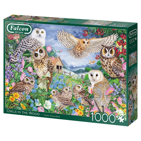 Falcon de luxe Owls in the Wood 1000 pcs Puslespil 1000 stk Dyrelivet