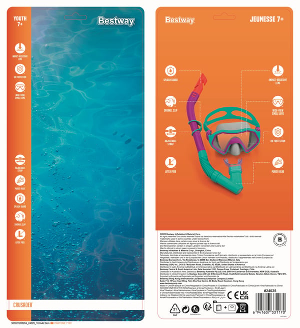 Bestway 24025 / 23 dykkemaske Polykarbonat Forskellige farver Barn