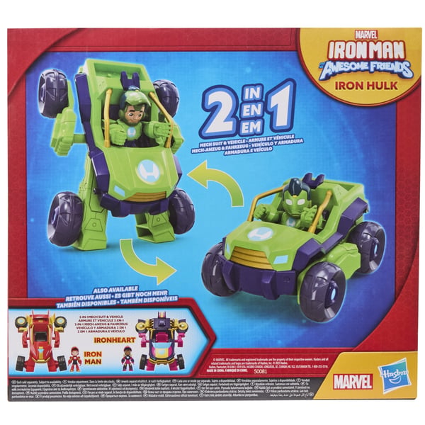 Marvel Iron Man and his Awesome Friends Iron Hulk 2-i-1 mech suit och fordon