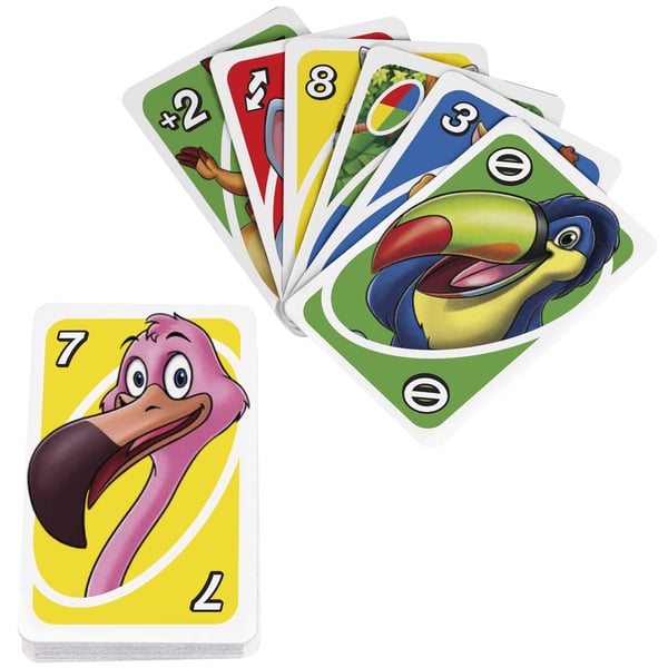 Mattel Games UNO Junior, kortspel för hela familjen för barn från 3 år och uppåt