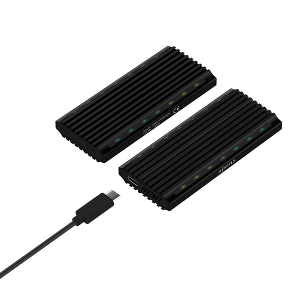 AISENS ASM2-RGB012B Hölje för lagringsenheter SSD-inkapsling Svart M.2
